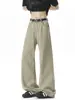 Pantalones de trabajo de moda de corte holgado para otoño, pantalones de pierna recta con una bonita caída, jeans finos de pierna ancha estilo americano para hombre, corte ajustado
