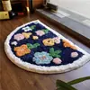 Alfombra de suelo de flores frescas transfronteriza para dormitorio, mesita de noche, suave, aislante del frío, decoración, alfombra de suelo de imitación cachemir, alfombrilla antideslizante para baño