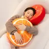 Almofada Criativa Realista em Formato de Fruta, Almofada de Pelúcia Laranja e Tomate, Decoração de Sofá e Janela de Canto para Casa, Almofada Divertida para Assento