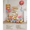 Set de columna de globos con números temática de circo, decoración de escena para fiesta de cumpleaños infantil y accesorios para fotos