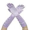 Luvas de Casamento para Noivas Luvas de Performance de Palco com Efeito Amassado Luvas de Casamento Cetim Luvas de Cetim