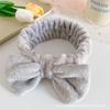 Faixa de cabelo com laço de cor sólida da Coreia do Sul Faixa de cabelo lavável para mulheres Faixa de cabelo de flanela lavável Acessórios para cabelo Atacado de fábrica de chapéus