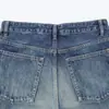 Inverno 2025 Novo Moda de Rua Europeia e Americana Transfronteiriça Jeans Feminino de Cintura Média Solto Rasgado W025 12096