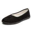 Zapatos de Enfermera Marca One-Piece, Zapatos de Lona con Cuña Completamente Negros, Zapatos de Salón para Mujer, Zapatos de Belleza, Zapatos de Baile, Zapatos de Trabajo Negros