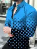 Comercio Exterior Europeo y Americano Camisa Estampada 3D para Hombre Primavera y Otoño Nuevo Estilo Casual de Moda Camisa de Manga Larga para Hombre Talla Grande Camisa Venta al por Mayor