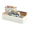 Caja de Almacenamiento de Papelería para Escritorio, Organizador Portátil para Almacenamiento de Marcadores, Caja de Almacenamiento de Madera Multicolor para Papelería y Diario