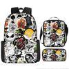 Mochila Transfronteriza Nueva Llorido Nocturno de Navidad Halloween Mochila de Poliéster Mochila de Estudiante Bolso Bandolera Set de Tres Piezas