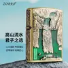 Zorro Zk37 Alpine Flow Estilo Chino Retro Antiguo Rueda de Amolar Creativo Moderno Encendedor para Hombre Un Clic Dropshipping