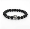 Suministro directo de fábrica transfronterizo AliExpress popular retro europeo y americano piedra esmerilada piedra volcánica cabeza de león cabeza de leopardo pulsera