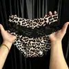 Mujer Joven Sexy Estampado de Leopardo Alto Valor Hielo Seda Encaje Calzones Mujer 2026 Nuevo Estilo Tanga Entrepierna Anti-pellizco Sin Costuras