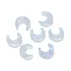 Contas de dente de lua de vidro transparente de cor sólida, pingente feito à mão com contas, pulseira faça você mesmo, pingente com contas soltas, acessórios de joias por atacado