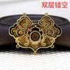 60669 Tocado Hanfu de Cobre Hecho a Mano DIY Accesorios Esmaltados Material para Adorno de Cabello 36*45mm Cierre de Doble Capa