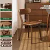 Cadeira de Jantar em Madeira Maciça, Banqueta Estilo Antigo, Cadeira de Escrivaninha, Cadeira para Mesa de Jantar em Casa, Cadeira Moderna Simples com Encosto Preto, Cadeira de Jantar