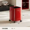 Cubo de Basura Doméstico Sala de Estar Alta Apariencia con Ruedas Móvil Hogar Dormitorio Alta Calidad Gran Capacidad Cuadrado Sin Tapa Papelera