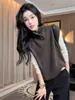 Chaleco de Lana Mercerizada con Cuello Polo, Chaleco de Punto sin Mangas, Estilo Casual para Superponer, Prenda Interior de Alta Gama para Otoño e Invierno