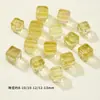 Citrino Amarillo Natural Cuadrado Cuentas Sueltas Cristal de Limón Azucarero Transparente Cuentas Individuales Accesorios para Pulsera Collar DIY