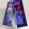 520 Regalo Caja de Regalo Flor de Rosa Chapada en Oro de 24K, Rosa Única de Lámina de Oro Luminosa, Rosa Luminosa