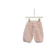¡Pantalones de Cerdito Lindos de Ningli! Pantalón de peluche todo en uno súper lindo con rayas rosas y puños en los tobillos para niñas, pants de jardín de infantes