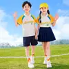 Uniformes de Verano para Escuela Primaria, Fotos de Graduación, Uniformes de Clase, Trajes de Manga Corta, Juegos Deportivos Universitarios para Niños, Uniformes de Jardín de Infancia, Grupos