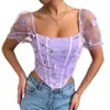 Comercio exterior Europa y Estados Unidos transfronterizo AliExpress estación independiente sexy bordado doble malla hueso de pescado chaleco ajustado 60871
