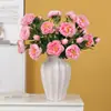 Flor de simulación 3 cabezas flor de peonía Loto rocío peonía oceánica peonía flor artificial flor de simulación accesorios de boda decoración del hogar arte floral