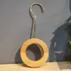 Tienda de Ropa Anillo de Madera Haya Multifuncional Patrón de Madera Maciza Gancho de Anillo Perchero para Jeans Bufandas Bolsos Anillo de Madera