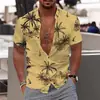 2024 Nueva Camisa de Manga Corta Estilo Hawái para Comercio Exterior con Estampado Digital 3D para Hombre Casual Talla Grande Camisa de Playa
