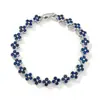 Pulseira Colorida de Pedra Preciosa Flor de Trevo de Quatro Folhas Transfronteiriça Europeia e Americana, Fashionável e Versátil, Luxo Leve com um Toque de Alto Padrão, Pulseira de Cobre Cravejada com Zircônia de Diamante Completo