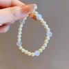Pulsera Elástica de Perlas con Forma de Corazón de Niña, Flor de Hielo Agrietado, Estrella de Cristal, Borla, Pulsera para Vacaciones