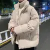 Jaqueta Acolchoada de Algodão Transfronteiriça Masculina de Inverno Espessada Casaco Jaqueta Acolchoada de Algodão Tendência Solta Gola Vertical Quente Espessada Jaqueta Pão Jaqueta Acolchoada de Algodão
