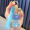Llavero de conejo de cristal colgante de acrílico para coche, llavero pequeño para bolso, regalo para estudiantes, venta al por mayor