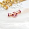 Fivela de Jade, Colar de Jaspe, Botão de Ouro Rosa, Fivela Quadrada Escalonada de Corindo Vermelho, Fivela Pequena para Colar Vermelho Rosado