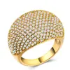 Anillo de Oro 18K Estilo Europeo y Americano Transfronterizo con Circonita Blanca, Banda Ancha, Diseño Estrellado, Diseño Único y Audaz, Completamente Incrustado con Diamantes