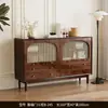 Juego de mueble de TV y mesa de centro, diseño tejido de ratán retro, marco de madera maciza, mueble de almacenamiento estilo francés para sala de estar, adecuado para apartamentos pequeños, uso doméstico