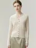 Nova coleção outono e inverno: cardigã feminino de cashmere puro com decote em V, uma peça de outer wear quente e elegante que afina a silhueta e é versátil