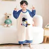 Saco de dormir de franela para niños con diseño de astronauta para otoño e invierno, a prueba de patadas, mono pijama de invierno para niños y niñas, forro polar de coral