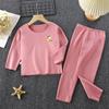Ropa interior térmica de terciopelo para niños, traje de otoño para niños y niñas, pantalones largos, pijamas para niños, ropa de casa para otoño e invierno para bebés