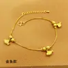 Moeda Europeia Banhada a Cobre Ouro de Areia Vietnamita Acessórios Femininos Simples Longa Duração Sem Descoloração Sino Pingente Peixe Dourado Peixe Dourado Corrente de Pé Atacado