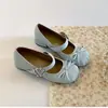 Zapatos Mary Jane para Mujer 2026 Primavera y Otoño, Punta Redonda Baja, Moño, Tacón Grueso, Antideslizantes, Resistentes al Desgaste, con Correa