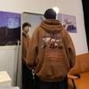 Nueva moda con forro polar grueso suelto todo fósforo sudadera con capucha para hombre otoño e invierno perezoso elegante artístico Ins