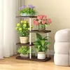 Rack de flores Sala de estar Varanda de chão Rack de armazenamento de flores 2024 Novo suporte para vasos de flores Planta de ferro carnudo multicamadas