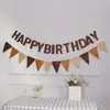 Decoración Infantil Feliz Cumpleaños Bandera de Fieltro Año del Bebé Accesorios Escolares Arreglo de Escena Suministros para Disfrazar Flor