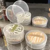 Nueva Caja de Almacenamiento para Esponja de Maquillaje Compacto de Polvo Esponja para Fijar Maquillaje Estuche Vacío Portátil Transpirable Caja Transparente con Tapa abatible Pequeña Redonda Exquisita
