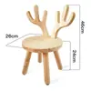 Banquillo pequeño de madera maciza, adecuado para uso doméstico en la sala de estar, taburete redondo, silla para niños con respaldo, diseño lindo y creativo, ideal como taburete para cambiarse los zapatos, taburete simple y bajo