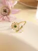 Anillo para Mujer Girasol Circonita Nueva Entrada Lujo Ajustable Anillo para Mujer Simple Pequeño Fresco Gama Alta Abierto