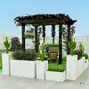 Macetero de Hierro Forjado Acero Inoxidable para Exteriores Personalizado Balcón Terraza Paisajismo Acero Galvanizado Acabado Combinación Metal Patio Interior