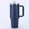 Copo de Carro Portátil com Alça de 40oz Segunda Geração, Copo Térmico de Camada Dupla em Aço Inoxidável 304, Grande Capacidade, Copo com Canudo para Gelo