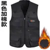 Jaqueta colete de algodão masculina, novo estilo, colete de pesca com múltiplos bolsos, roupas de algodão masculinas para outono e inverno
