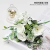 Ramo de boda de rosa artificial estilo ins transfronterizo, flores de seda para boda, decoración del hogar flores artificiales al por mayor
