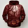 2026 Nova Fantasia Europeia e Americana de Abóbora de Halloween Estampa Digital 3D Série de Festivais Masculina Moletom com Capuz Venda Direta da Fábrica